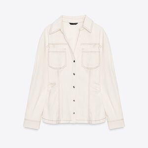 Zara Cream Utility Jacket